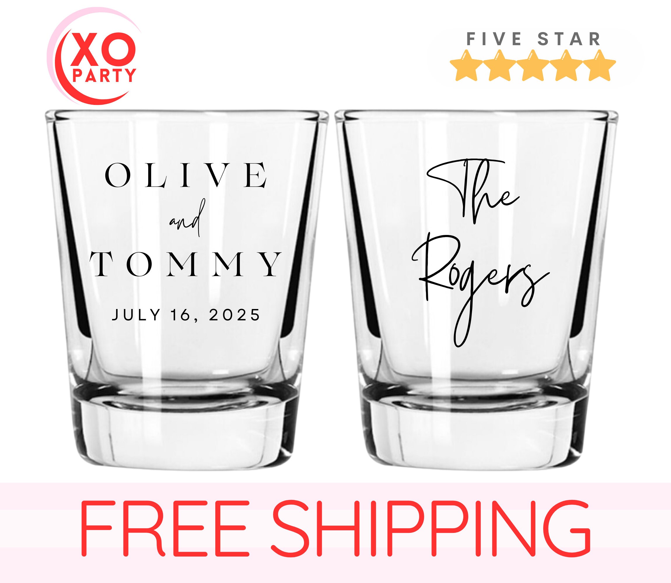 Customizable Wedding Shot Glass Personalized Bridal Wedding Favors for guest in Bulk Custom Glassware