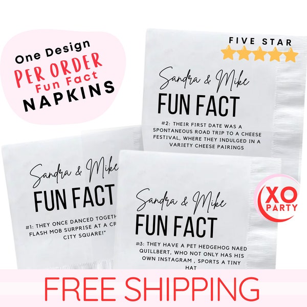 Fun Fact Napkins Etsy