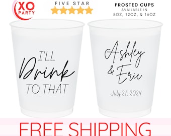 Custom Frosted Wedding Cups: Shatterproof Personalized Party Favors