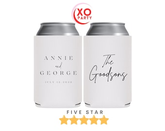 Custom Wedding Can Coolers | Wedding Favors | Personalized Can Coolers | Custom Drink Holder | Bride and Groom Favors | Guest Gifts in bulk