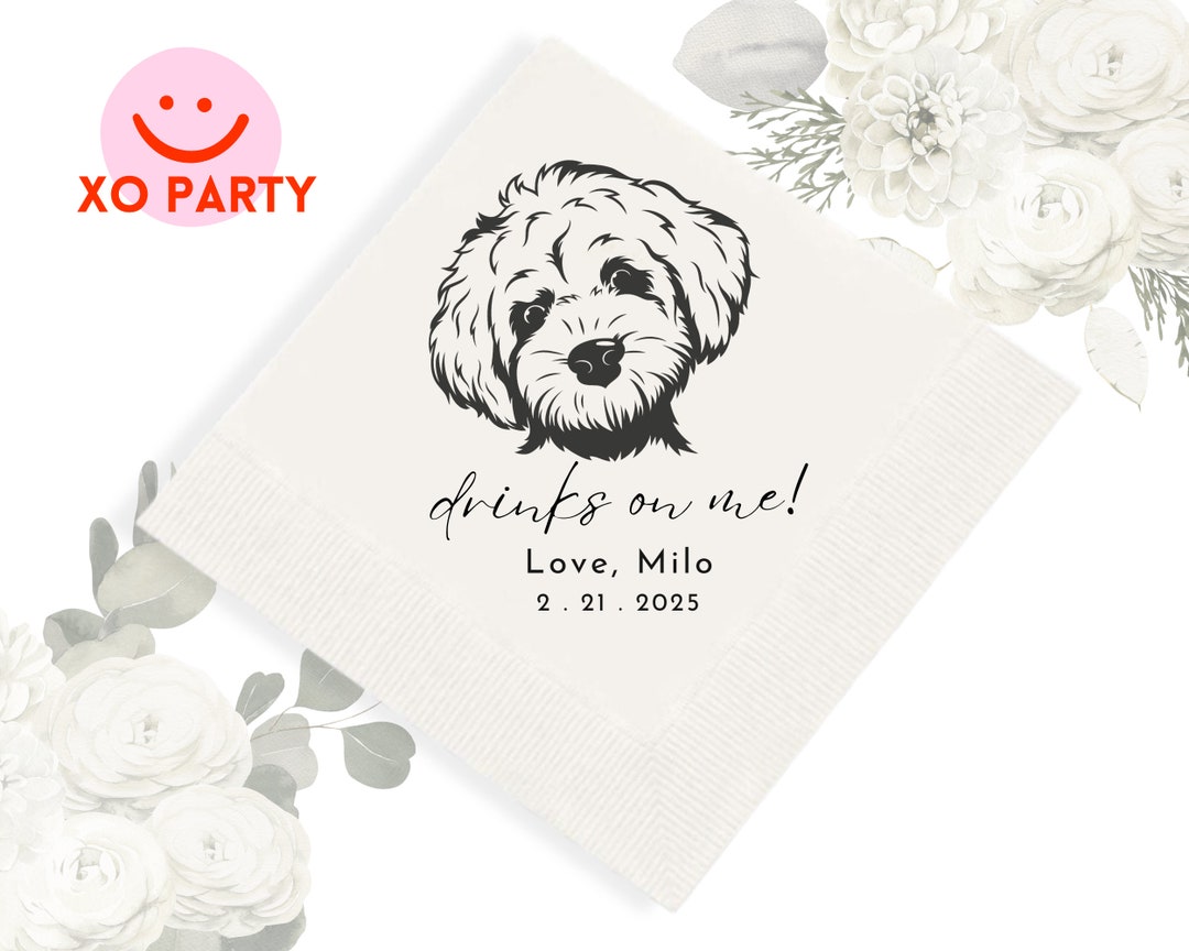 Personalized Dog Napkins Bridal Gift Bridal Shower Decor Etsy