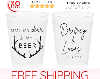 Personalized Frosted Wedding Cups: Custom Party Favors