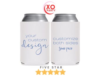 Custom Design Can Coolers | Personalized Wedding Favors | Double-Sided Print | Your Logo or Artwork | Custom Drink Sleeves | Made in USA