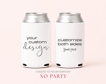 Custom Double Sided Can Coolers | Personalized Wedding Favors | Your Own Design Can Coolers | Custom Wedding Favors | Wedding Favors in Bulk