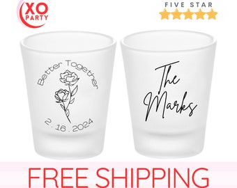 Customizable Wedding Shot Glass Better Together Party favors for wedding in bulk Personalized Shot Glasses