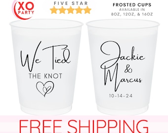Personalized Frosted Wedding Cups: Custom Party Favors