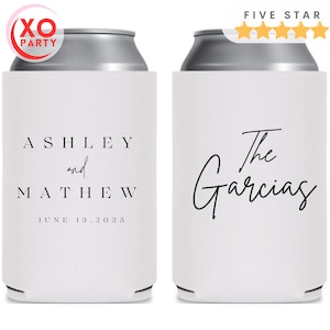 Custom Can Cooler, Wedding Favor for guests in Bulk, Party Gift for Anniversary party, Personalized Wedding Gift image 1