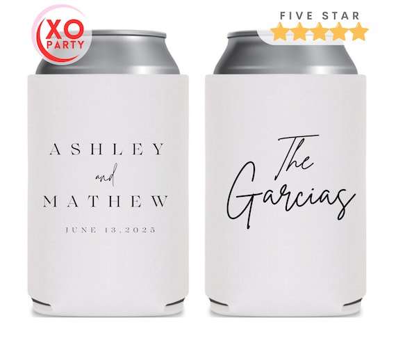 Custom Can Cooler, Wedding Favor for guests in Bulk, Party Gift for Anniversary party, Personalized Wedding Gift