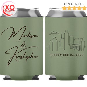 Can Cooler for Destination Wedding Custom Favor for guests in bulk Wedding Party Gift Beer Hugger Custom Bridal Gift