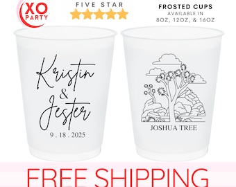 Personalized Frosted Wedding Cups: Destination Wedding Favors