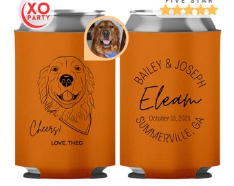 Cheers Custom Pet Illustration Wedding Can Cooler Dog and Cat Wedding Favors for guests in Bulk Wedding souvenirs
