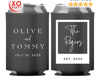 Wedding souvenirs for guest in bulk Custom Wedding Coolies Modern Wedding Personalized Beer hugger