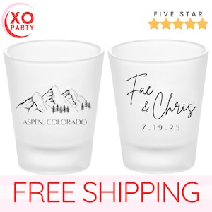 Frosted Shot Glass Custom Destination Wedding Favors in Bulk Reception party Favors for Guest