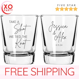 Personalized Wedding Shot Glasses: Bulk Bridal Shower Favors