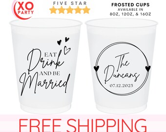 Personalized Frosted Wedding Cups: Custom Party Favors