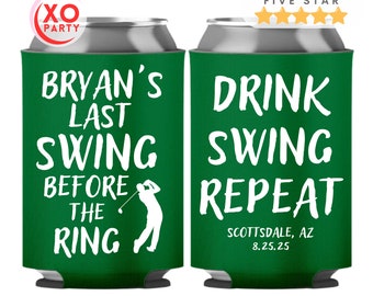 Custom Golf Bachelor Party Can Cooler: Last Swing Before Ring