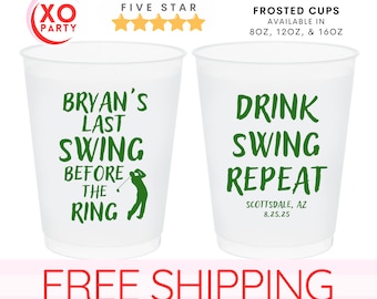 Last Swing Before The Ring Frosted Cups: Bachelor Party Groomsmen Gift