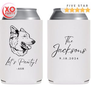 custom can cooler Can Cooler, personalized Pet Illustration, Wedding favors,  Dog and Cat Wedding Favors for guests in Bulk