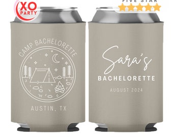 Personalized Camping Bachelorette Can Coolers Customized Party Favors for Your Adventure