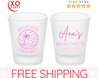 Custom Beach Bachelorette Shot Glasses Personalized Outdoor Party Favors for Your Bachelorette Celebration