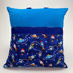 Astronaut Reading Pillow Cover: Space Rocket Cotton Pillowcase