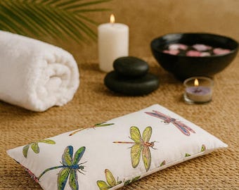 Almohadilla térmica de arroz reutilizable: compresa fría y caliente de algodón (10 x 23 cm)