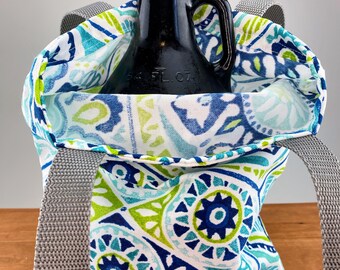 Handmade Canvas Growler Tote Bag: Reusable Bottle Carrier