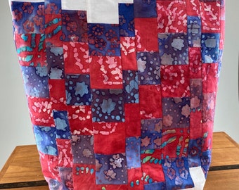 Handmade Quilted Tote Bag: Bargello Style Carryall Purse