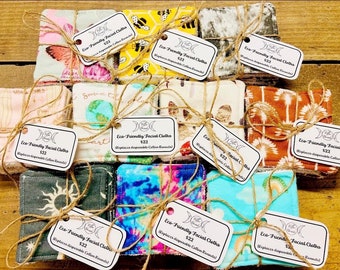 Eco-Friendly Reusable Facial Cloths, Reusable Makeup Removal pads, Sustainable answer to cotton facial rounds, Great gift!