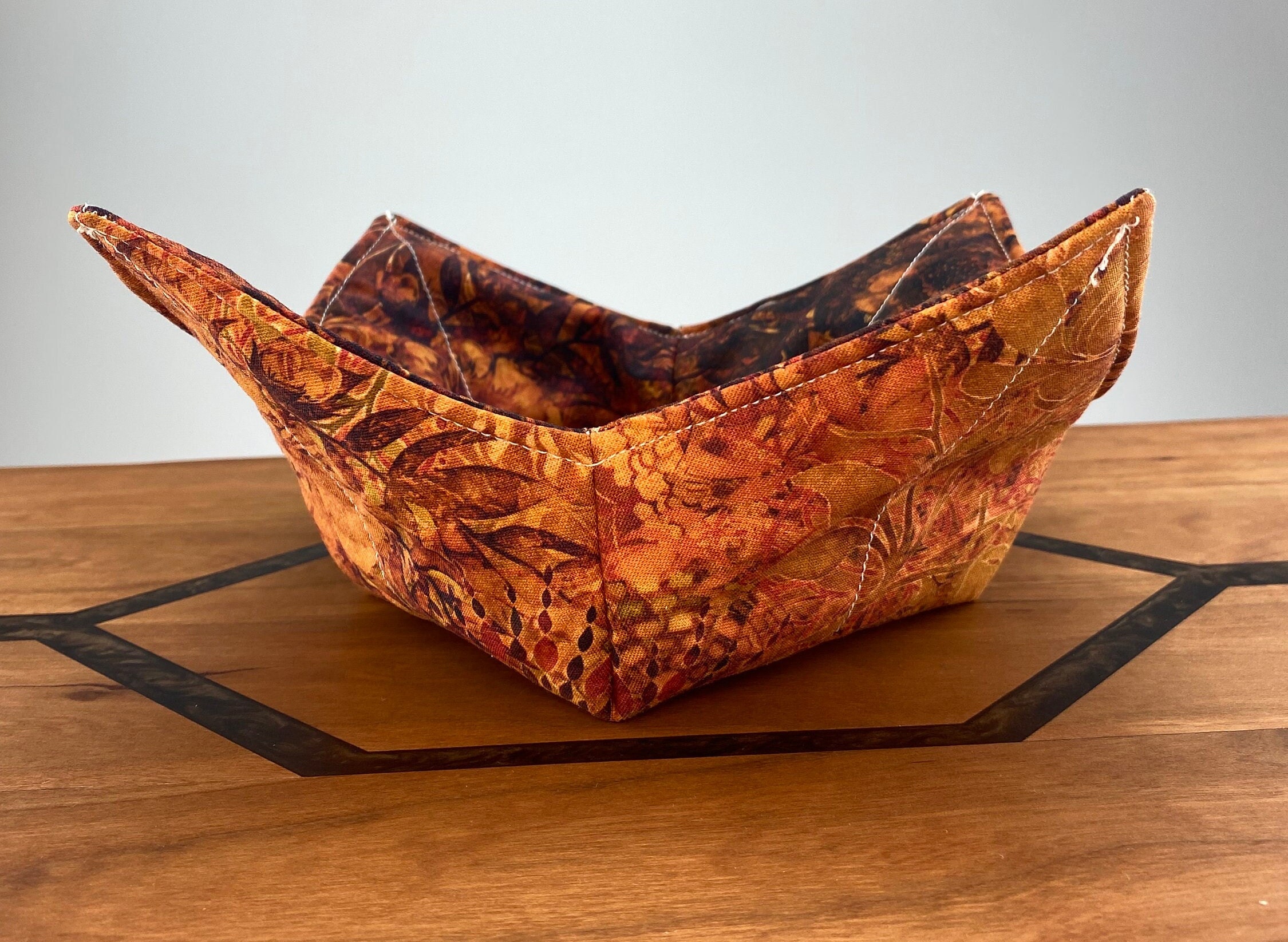 Microwavable Bowl Cozies, Soup Bowl Cozy Pot Holder, Reversible Fabric Bowl Cozy Pot Holder