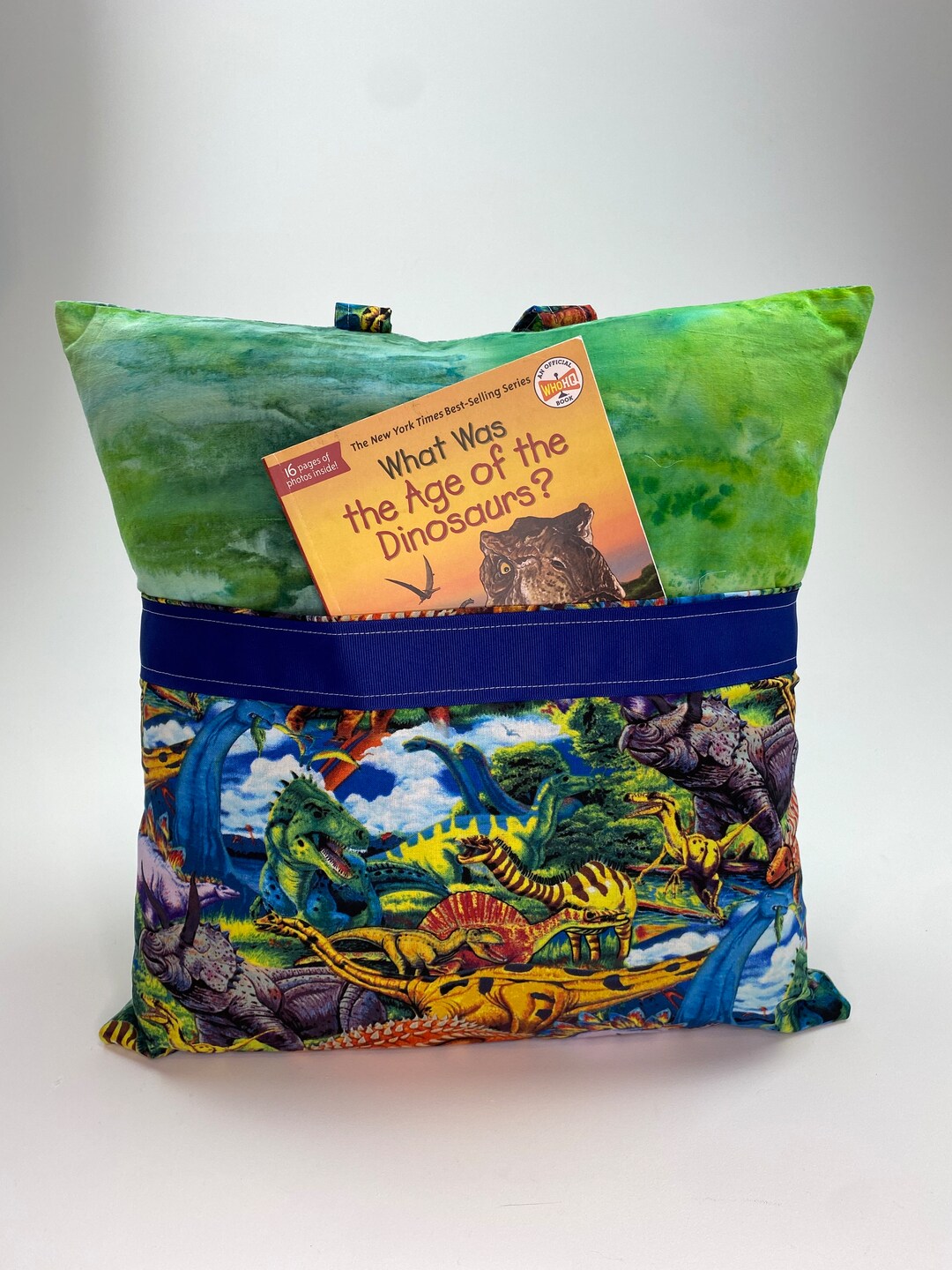 Dinosaur Reading Pillow Cover, Reading Pillow, Child Reading Gift