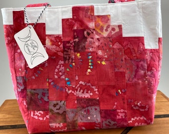 Handmade Bargello Quilted Tote Bag: Everyday Carryall Handbag