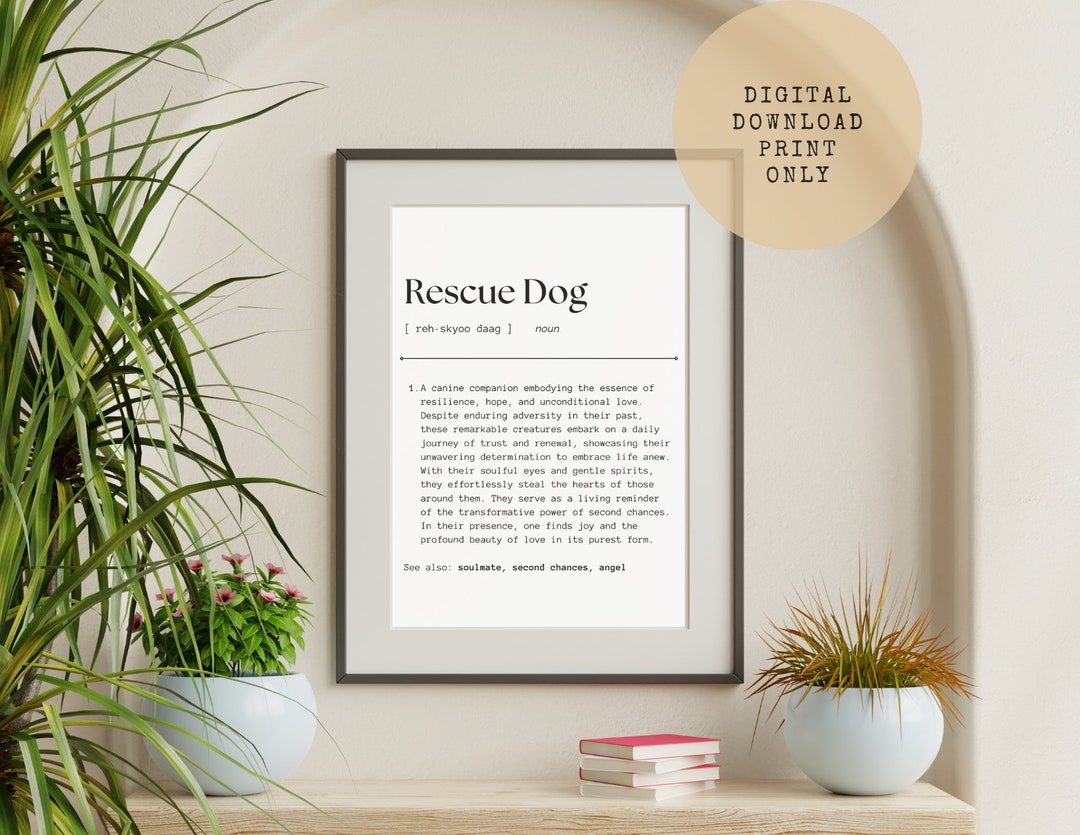 rescue-dog-definition-wall-art-rescue-dog-gift-rescue-adopted-dog