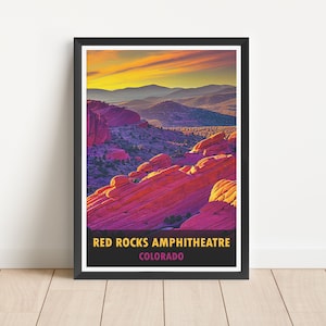 Red Rocks Amphitheatre Poster: Colorado Travel Art Print
