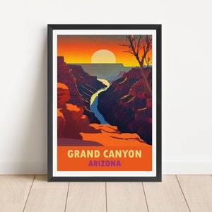 Grand Canyon National Park Arizona | Travel Poster | High Quality Art Print Gift