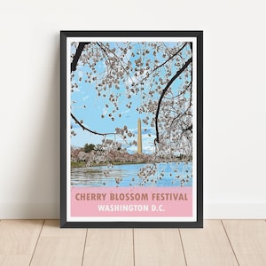 National Cherry Blossom Festival | Washington D.C. | Travel Poster | High Quality Photograph Art Print Gift