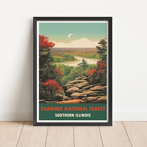 Shawnee National Forest Travel Poster: Southern Illinois Art Print
