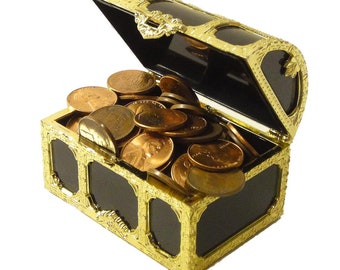 Treasure Chest with 1/2-Pound of vintage USA Wheat Pennies.  Possible 1943 Steel Cents, 1909 VDB etc.  FREE Shipping!