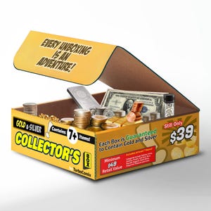 Gold & Silver Collector's Box: 7+ Items, 49+ Dollar Retail Value Lot. Vintage Coins, Bullion, Bars + more. Guaranteed gold, silver! Free S/H