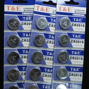 15 ea. CR2016 Lithium Batteries 3V Button Cells for Crafts, Toys, Calculators, Scales, Remotes, Watches, Doll House Lights