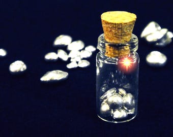2g .999 Pure Silver Shot in Glass Vial, Precious Metal Collectible