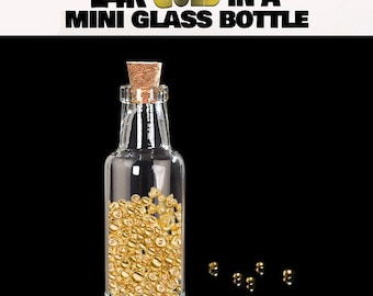 Pure 24K Gold Shot in Glass Vial w/ cork stopper.  1/2 gram. Great gift idea for precious metal collectors! Free S/H