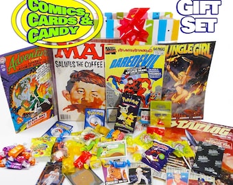 Nostalgic Comic Book Gift Bag – Vintage Marvel, DC, Pokemon Cards & Candy