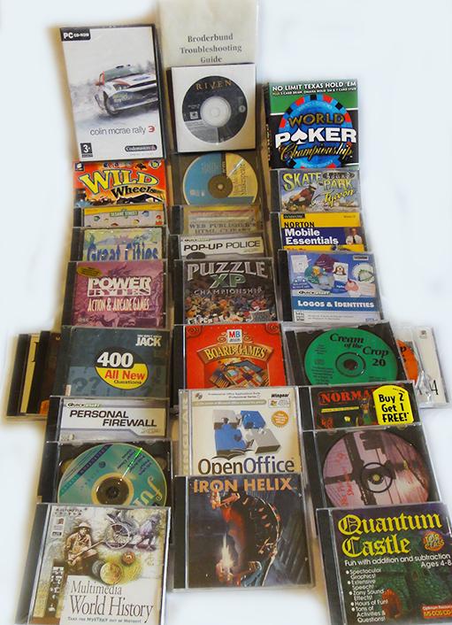 Software Cd Rom Vintage PC Software CD-ROM Bundle, New Old Stock! Loads of Games ...