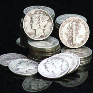 U.S. Mercury Dime from 1916 ~ 1945.  90% Silver