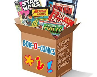 Box Full of Marvel & DC Comics.  Includes one Graded (slabbed) Comic Book from CGC or CBCS!