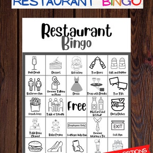 Customizable Restaurant Bingo Game With Images for Toddlers - Etsy