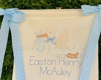 Stork New Baby Baby Announcement Storks Quick Stitch  Baby Baby Girl Baby Boy Sketchy Sketch Fill Machine Embroidery Design