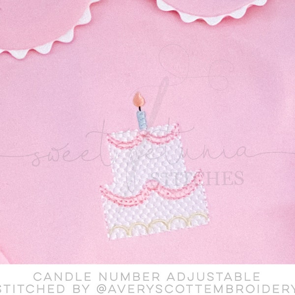 Cake Birthday Bday Cakes Cupcake Candles Birthday Party Celebration Tiered Cake Fancy Boy Girl Mini Fill Stitch Machine Embroidery Design