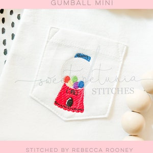 Gumball Machine Toys Nostalgia Kids Toy Polo Mini Pocket Tee Pocket TShirt Monogram Minis Mini Fill Stitch Machine Embroidery Design